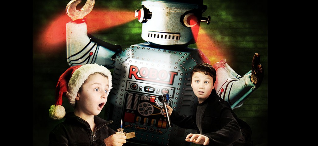 Rocketboy and Gears Missle-toe case Matt McKee Christmas Card