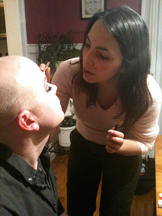 Matt gets a little help from Elissa Jordan