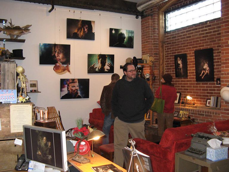 Painter Brian Bishop navigating the client area