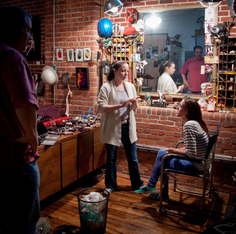 Behind the Scenes on The Three Sisters poster shoot by Bridget Mahan