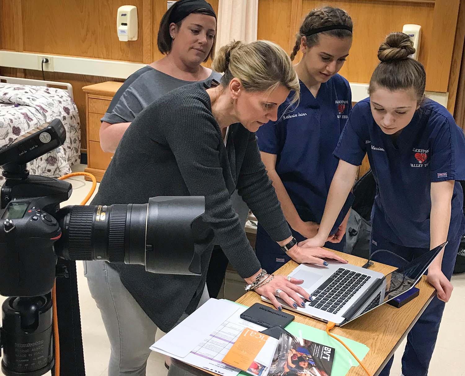 Behind the scenes Viewbook Shoot from a photography shot list