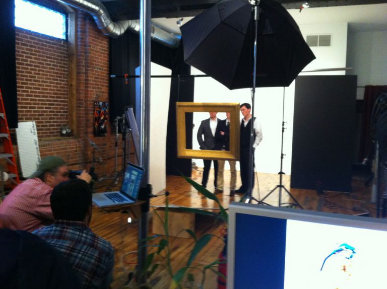 Behind the Scenes poster photography Yasmin Reza's ART poster for Boston Teen Acting Troupe