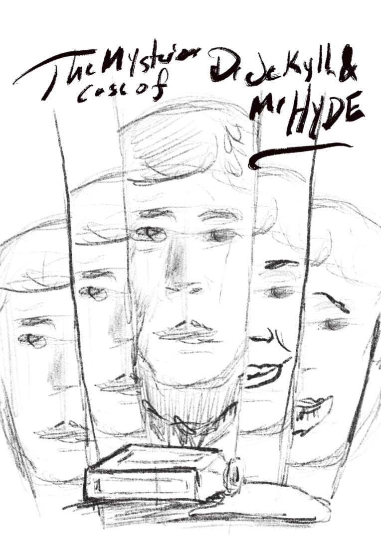 Jekyll and Hyde spooky play poster sketch