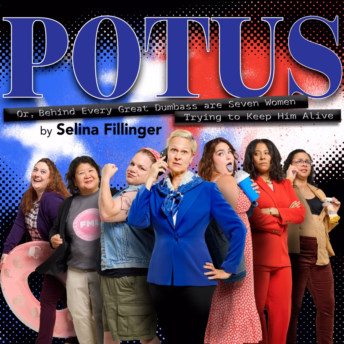 The Footlight Club's POTUS square tile for ticket sales